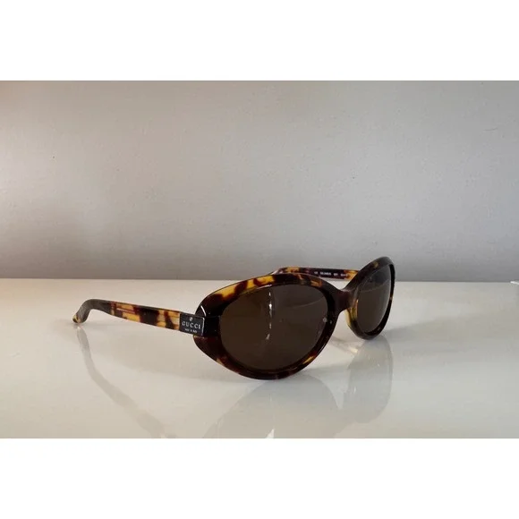 Gucci Vintage Y2K GG2465/S Tortoiseshell Oval Sunglasses Brown Made in Italy - Picture 11 of 16